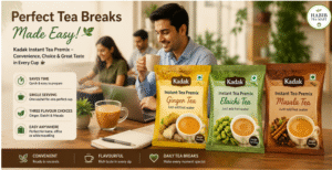 Kadak Ginger Tea, Elaichi Tea and Masala Tea Instant Tea Premix preparation with 90 ml hot water