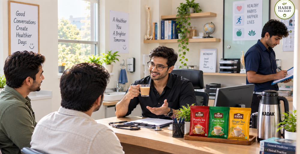 Instant Tea Premix: A Warm Morning Tea Moment in a Doctor’s Cabin