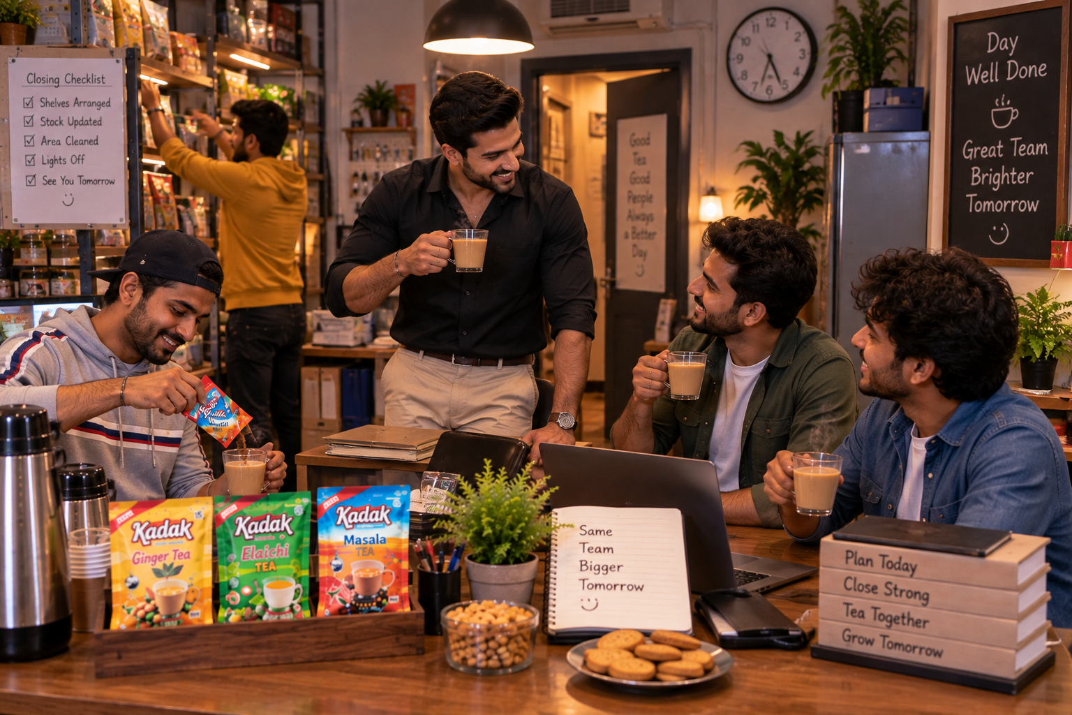 Instant Tea Premix: A Relaxing Team Tea Break After Closing the Shop