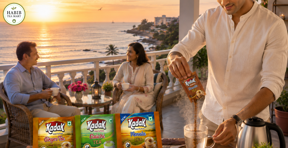Kadak Ginger Elaichi and Masala Instant Tea Premix for serving unexpected guests